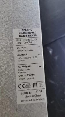 CE+T ブラボ モジュラーインバーター 2.5 KVA 1.5 KVA 230 Vac TSI BRAVO DCからACインバーター P/N T321730201