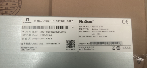 エマーソン・ヴェルティブ・ネットシューア 2100 A31-S3 48V 60A DC電源システム 電気通信電源製品