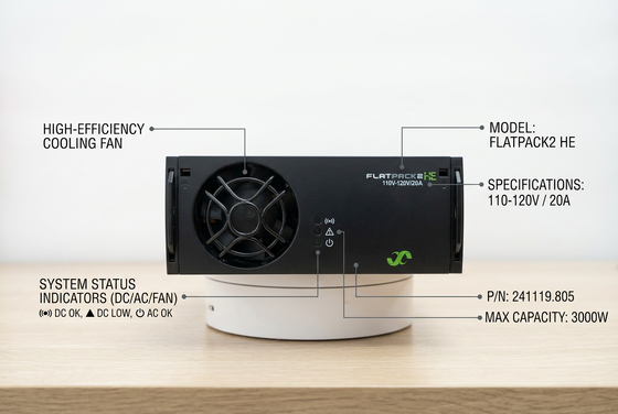 Eltek Flatpack2 110Vdc 125Vdc 3000W 高効率整流器モジュール 高さ 1U P/N: 241119.805