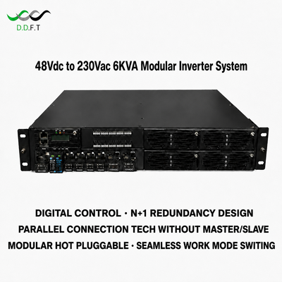 48VDC ～ 220Vac モジュラー インバーター システム N+1 並列冗長性 0ms シームレス転送 3KVA ラックマウント テレコム電源