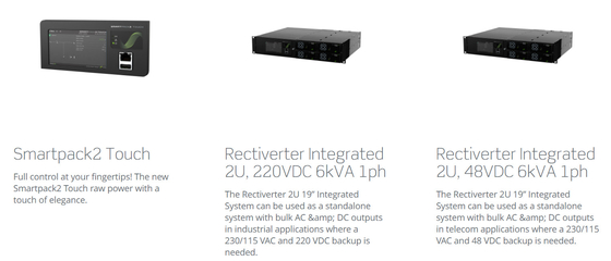 Eltek Rectiverter 2U 6kVAは総合システムを6 KVA AC及びSmartpack RのコントローラーとのDC 4,8のkWの