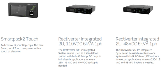 エルテック リレクトリバーター 2U 6kVA エルテック フラットパック パワーシステム スマートパック2 タッチコントローラ CIOR0402.1XXX